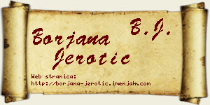Borjana Jerotić vizit kartica
